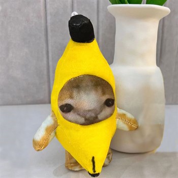 Кошка в банане мягконабивная 15см ХХА2000-1089/500/Н - фото 2734902