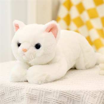 Кошка мягконабивная белая 35см ХХХ729/120/Н - фото 2734914