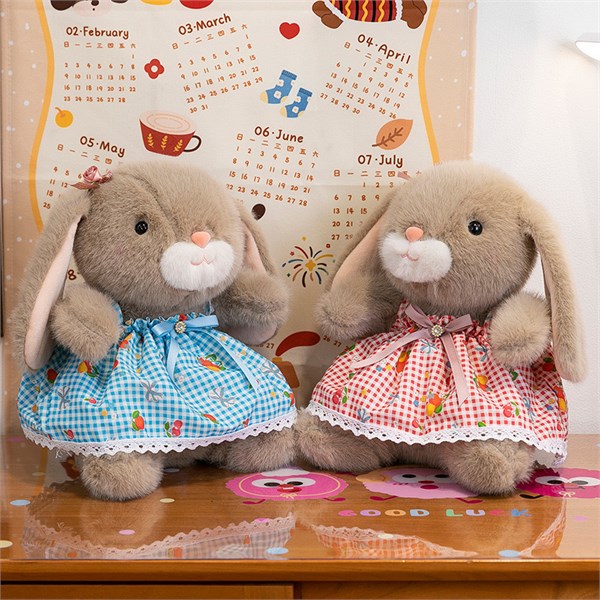 Зайчик мягконабивной 22см в платье ФА2024-1252/300/Н ФА2024-1252