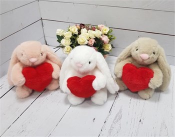 Зайчик мягконабивной 22см с красным сердечком ХХА2000-1436/Н ХХА2000-1436/Н