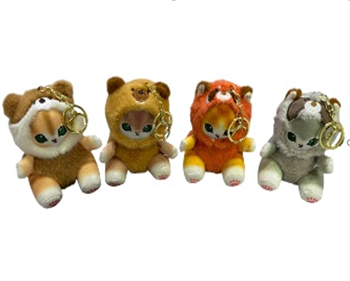 Брелок кошечка в наряде мягконабивной 4вида 12в1 17см ХХА2000-1480/Н ХХА2000-1480