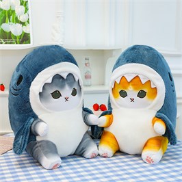 Кот-акула мягконабивной с пледом 40см ХХА2000-1068/100/Н ХХА2000-1068/100/Н