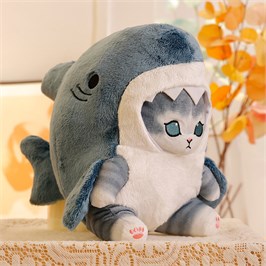 Кот-акула мягконабивной СЕРАЯ 22см ХХА2000-1008/250/Н ХХА2000-1008/250/Н