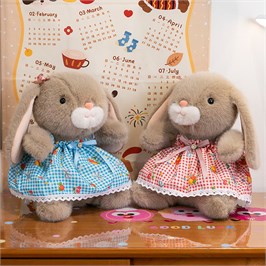 Зайчик мягконабивной 22см в платье ФА2024-1252/300/Н ФА2024-1252