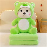 Мишка в одежде мягконабивной с пледом 3 цвета 45см ХХА2000-1084/100/Н ХХА2000-1084