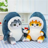 Кот-акула мягконабивной с пледом 40см ХХА2000-1068/100/Н ХХА2000-1068/100/Н - фото 2893130